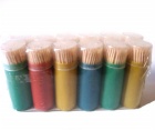 Wooden & Bamboo Toothpicks with 100PCS/Color Bottle
